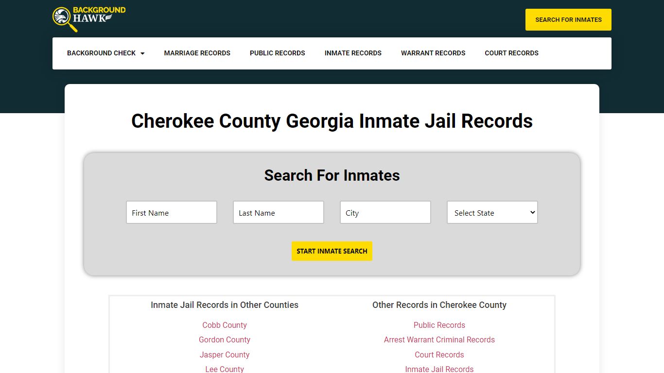 Inmate Jail Records in Cherokee County , Georgia